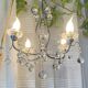 Art Deco chandelier from the early 20th century in chrome brass, with glass pendants.