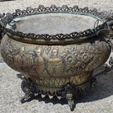 Old copper planter Hindu décor