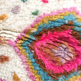 Berber carpet Azilal ecru with colorful patterns 2,35x1,62m