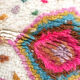 Berber carpet Azilal ecru with colorful patterns 2,35x1,62m