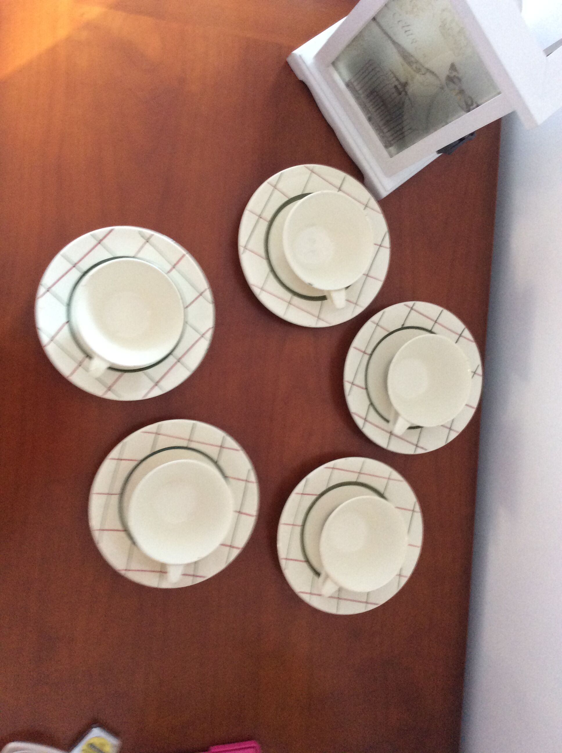 Set of 5 cups and 5 under cup old gien model tamaris
