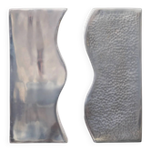 Pair of aluminium cast vases "Sea", 1970s
