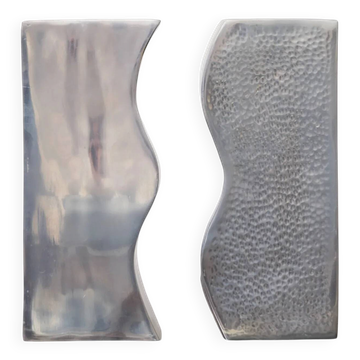 Pair of aluminium cast vases "Sea", 1970s