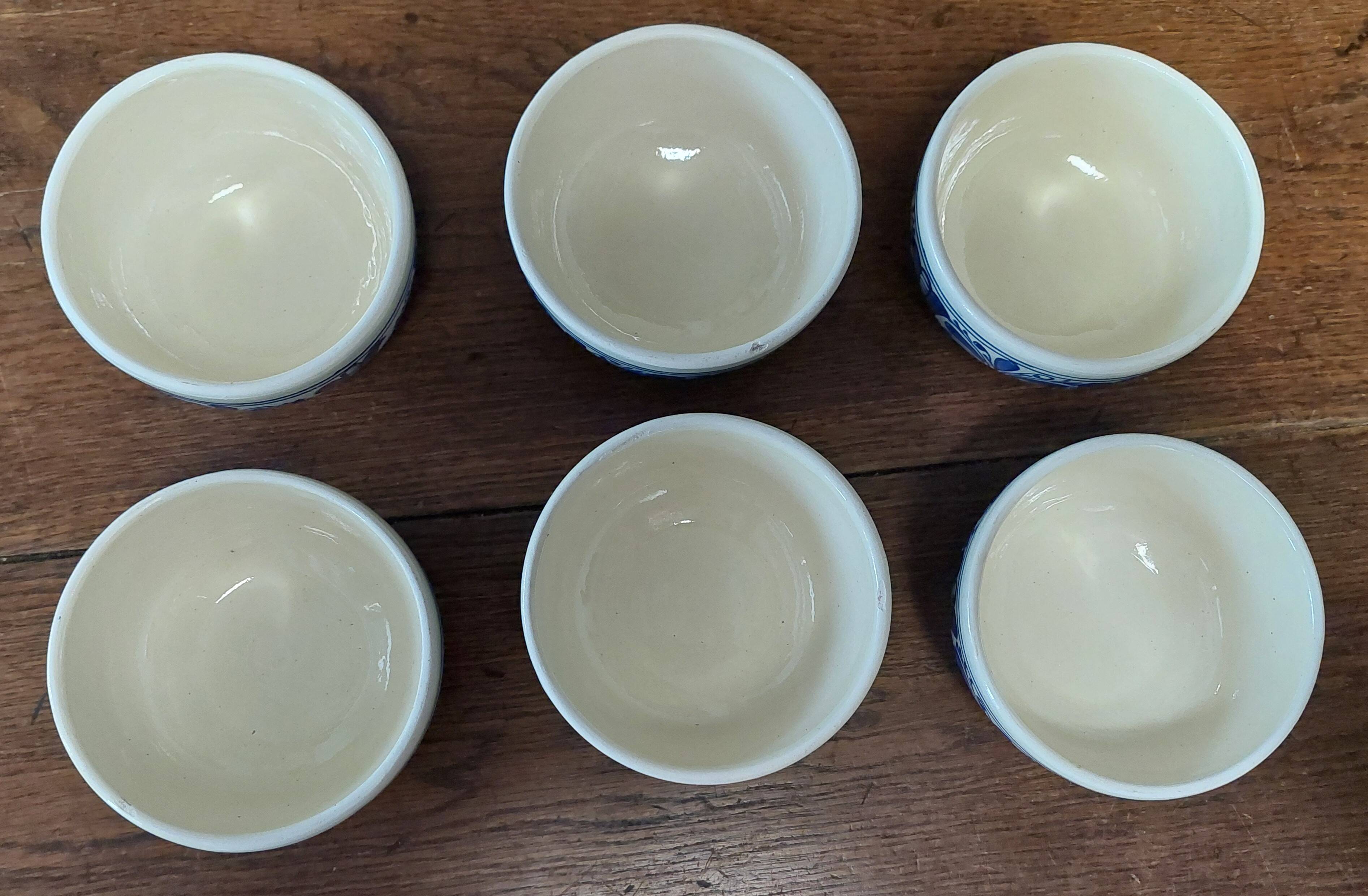 Bowls set of six Korond ceramic Romania 20th century