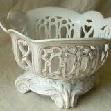 Old paris openwork porcelain fruit bowl 19th century charles x period