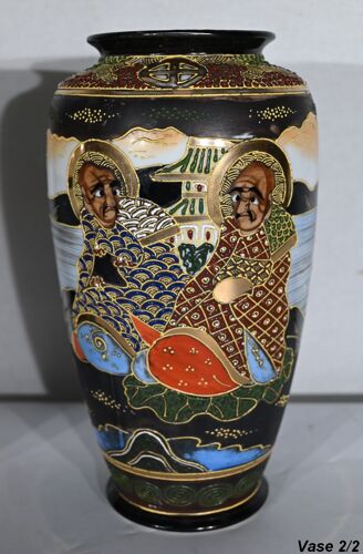 Paire de vases satsuma en porcelaine du japon – début xxe