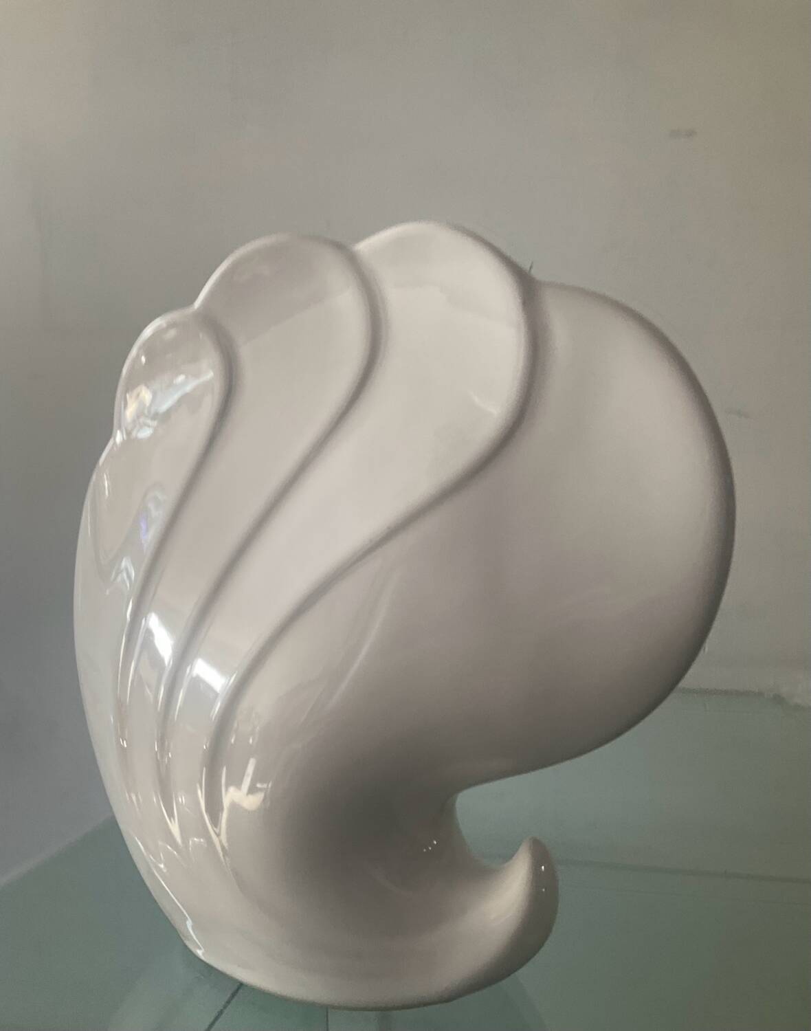 Vintage ceramic shell vase