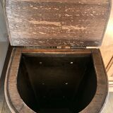 Bread hutch in oak wood and canning made in france 50s