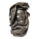 Masque vintage visage de femme en cuir