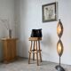 Lampadaire bronze et corde 1970