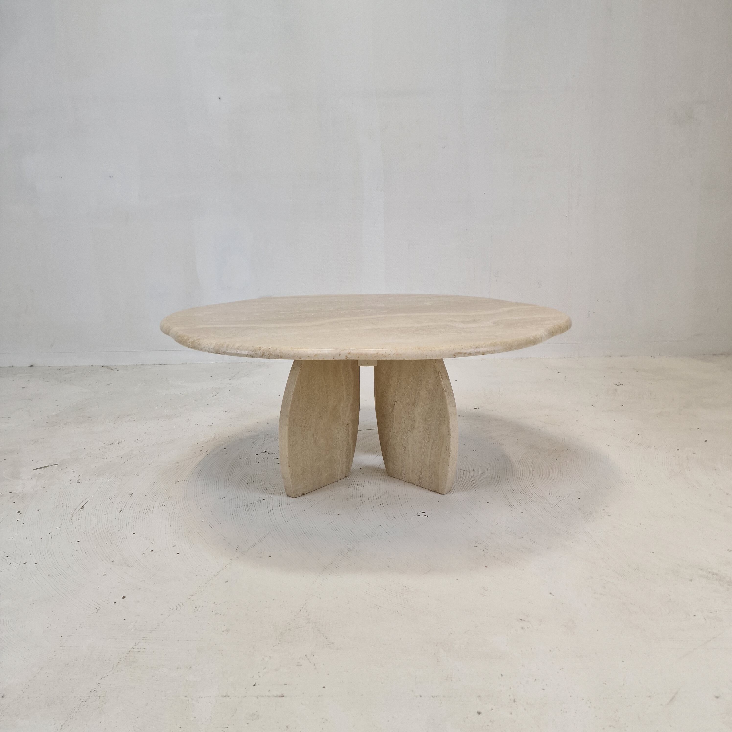 Italian travertine coffee table, 1980s