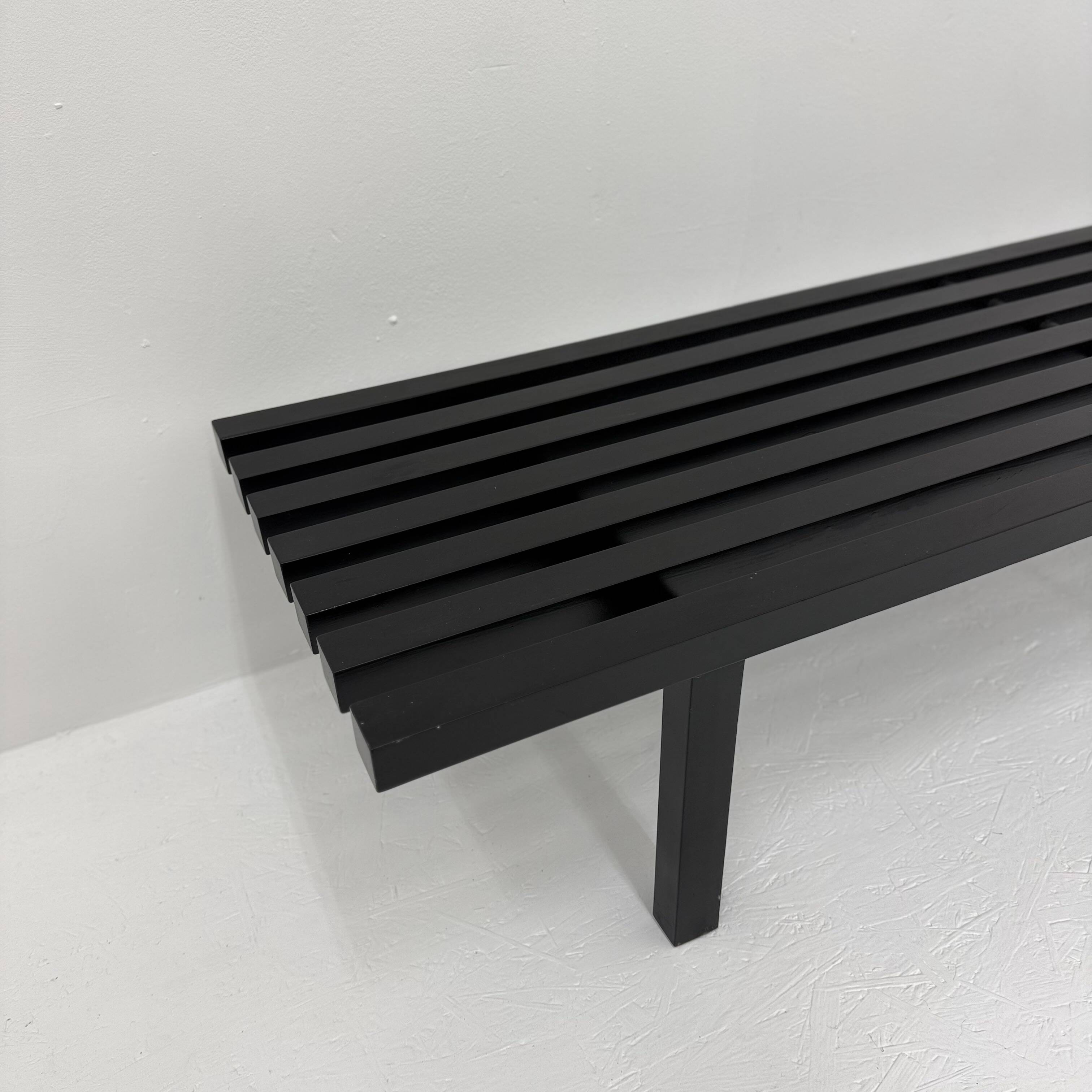 Mid-century slatted wooden bench Martin Visser style , 1970’s