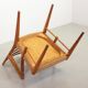 Cees Braakman Dutch Design Wooden Ladder Arm Chairs & Caramel Bouclé Fabric