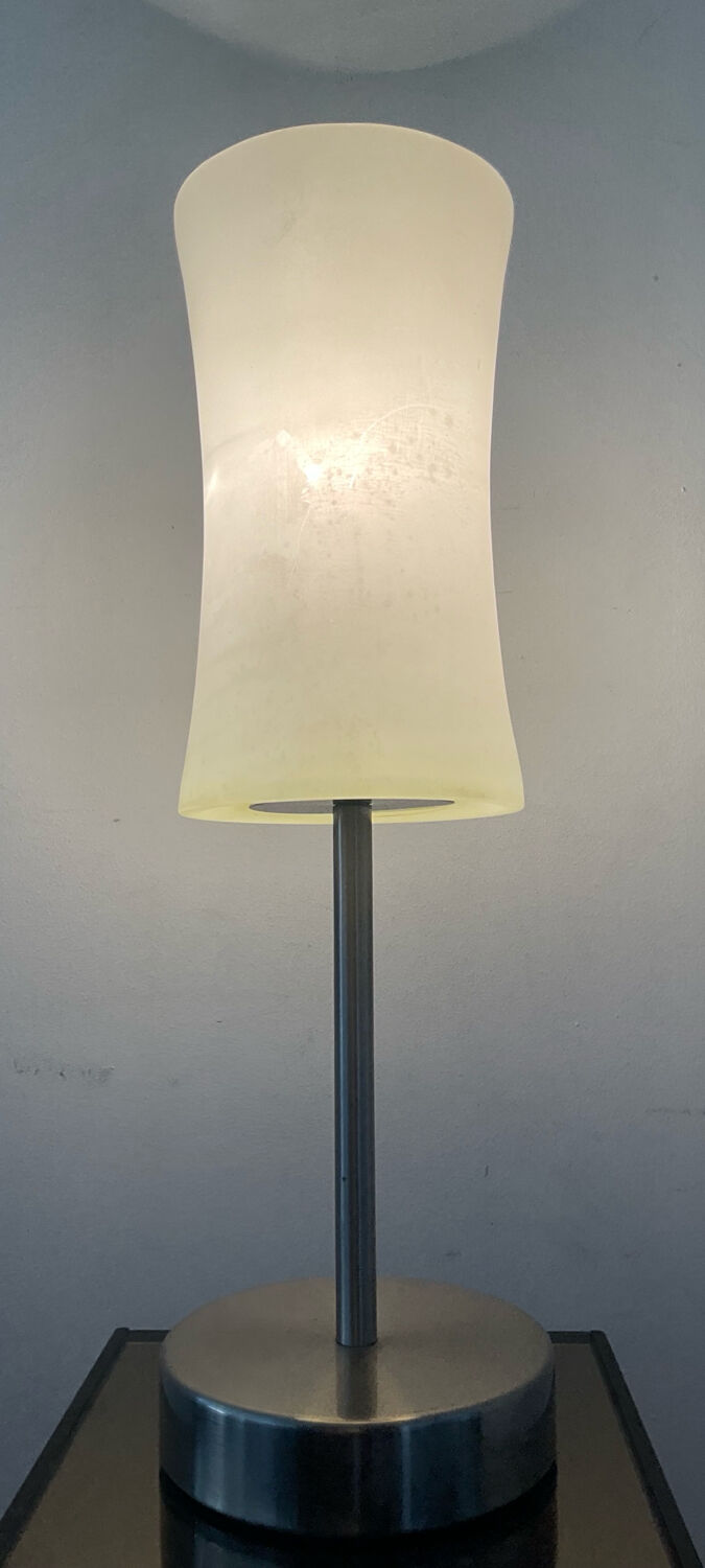 Vintage metal and glass touch lamp