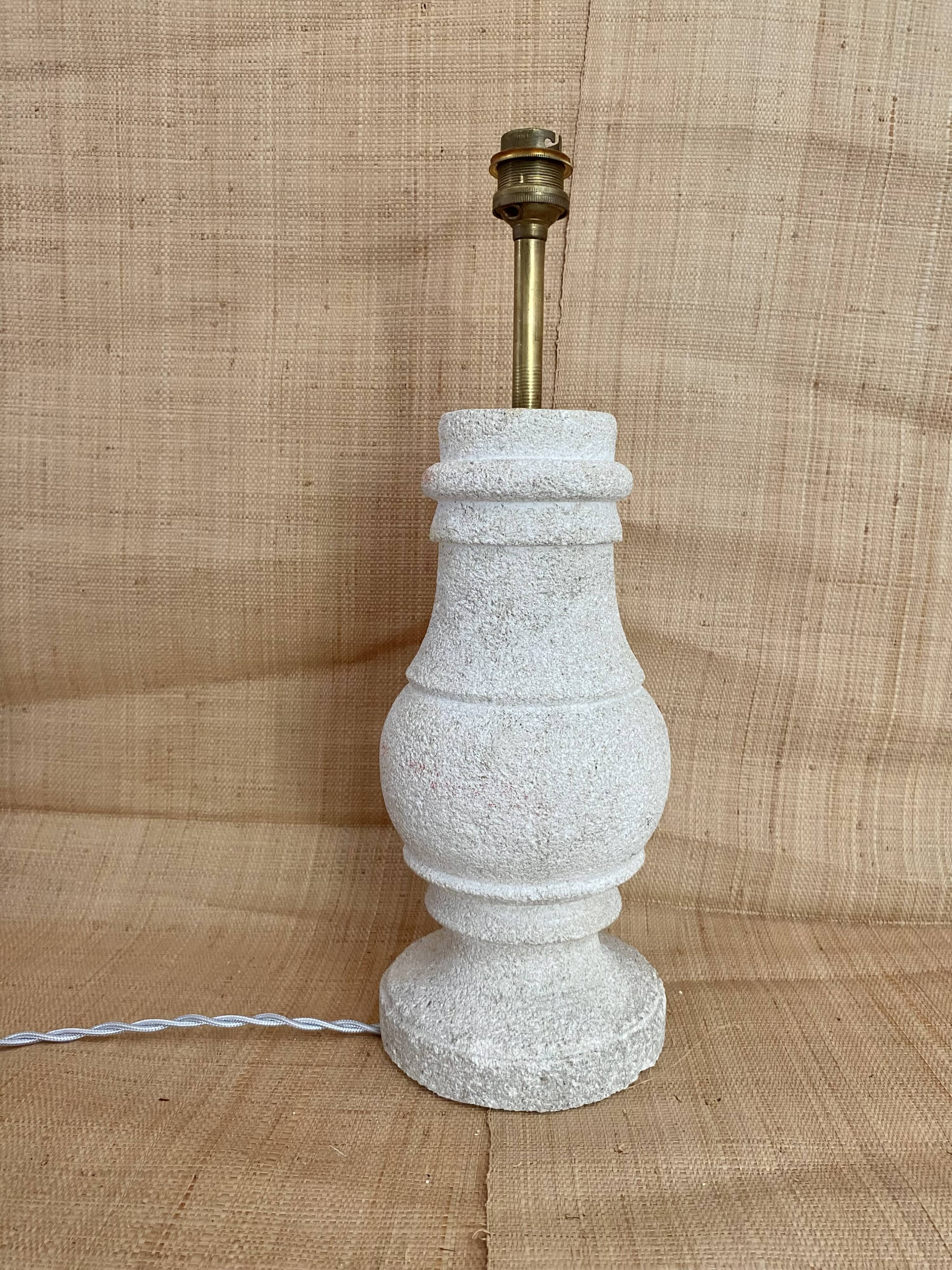 Baluster lamp base, new braided fabric cable.