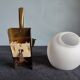 Wall lamp in brass and vintage opaline