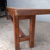 Solid oak bench 2 meters period 1960