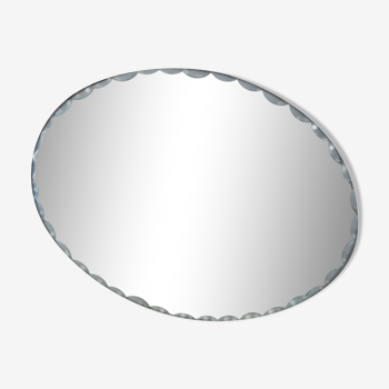 Miroir ovale ancien biseauté à poser