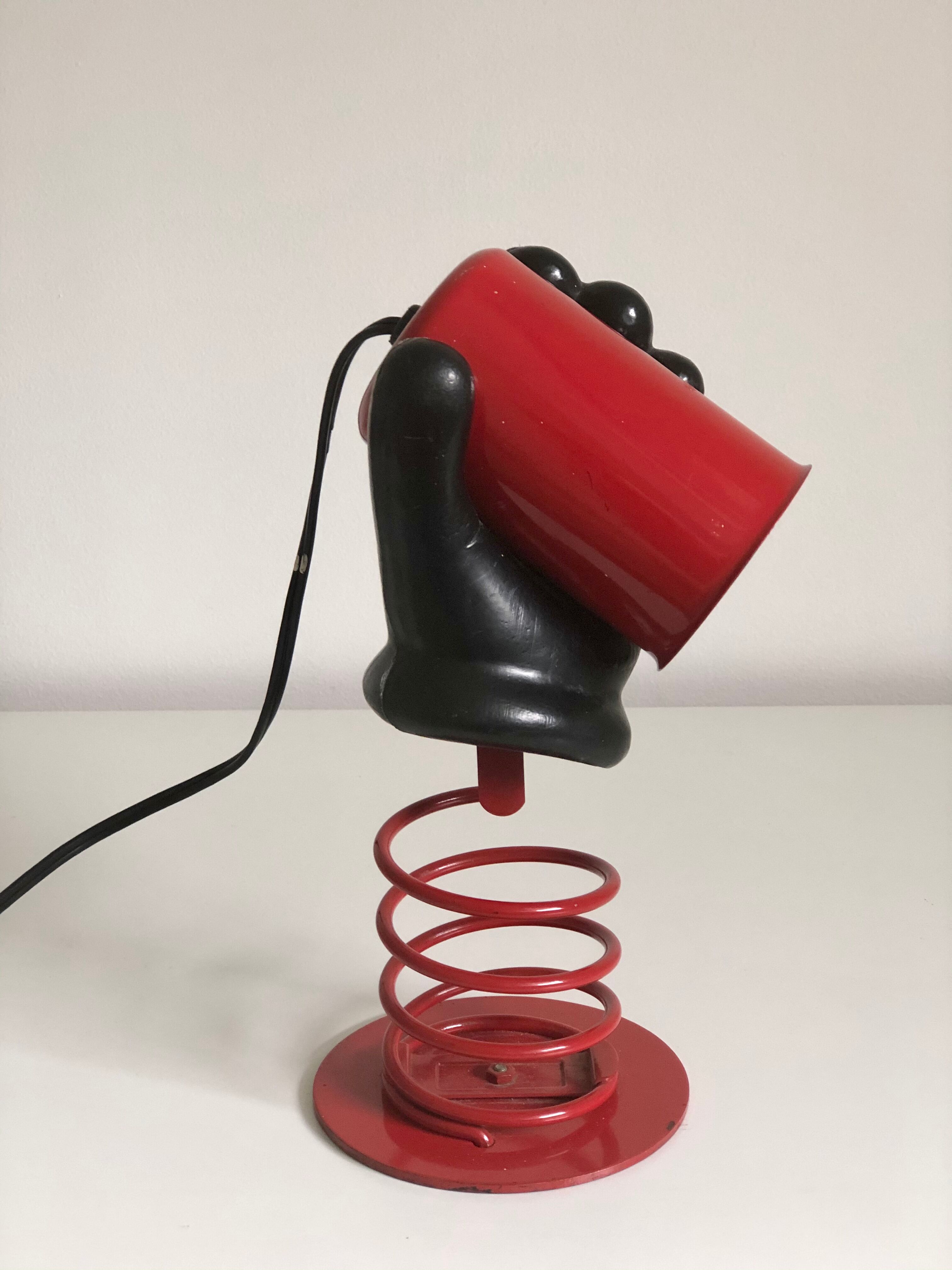 Hand lamp in lacquered and plastic metal, 1980