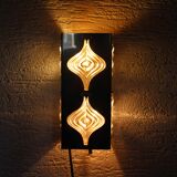 Pair of Palwa sconces in brass and crystal