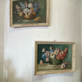 Tableaux Hst fleurs signé Jul. Carlier