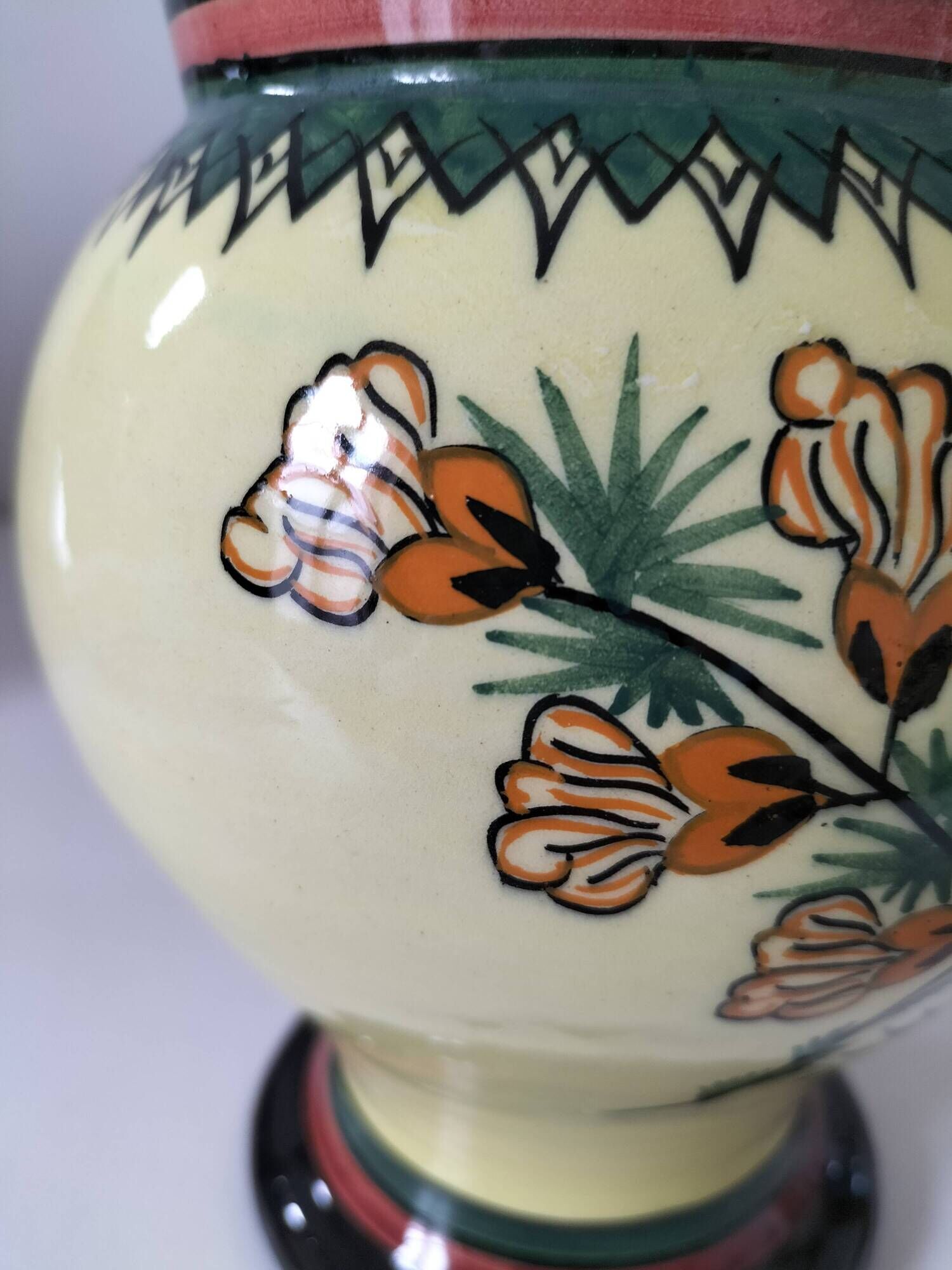 Large Henriot Quimper pitcher – circa 1930/50 – hand-painted Gorse decoration