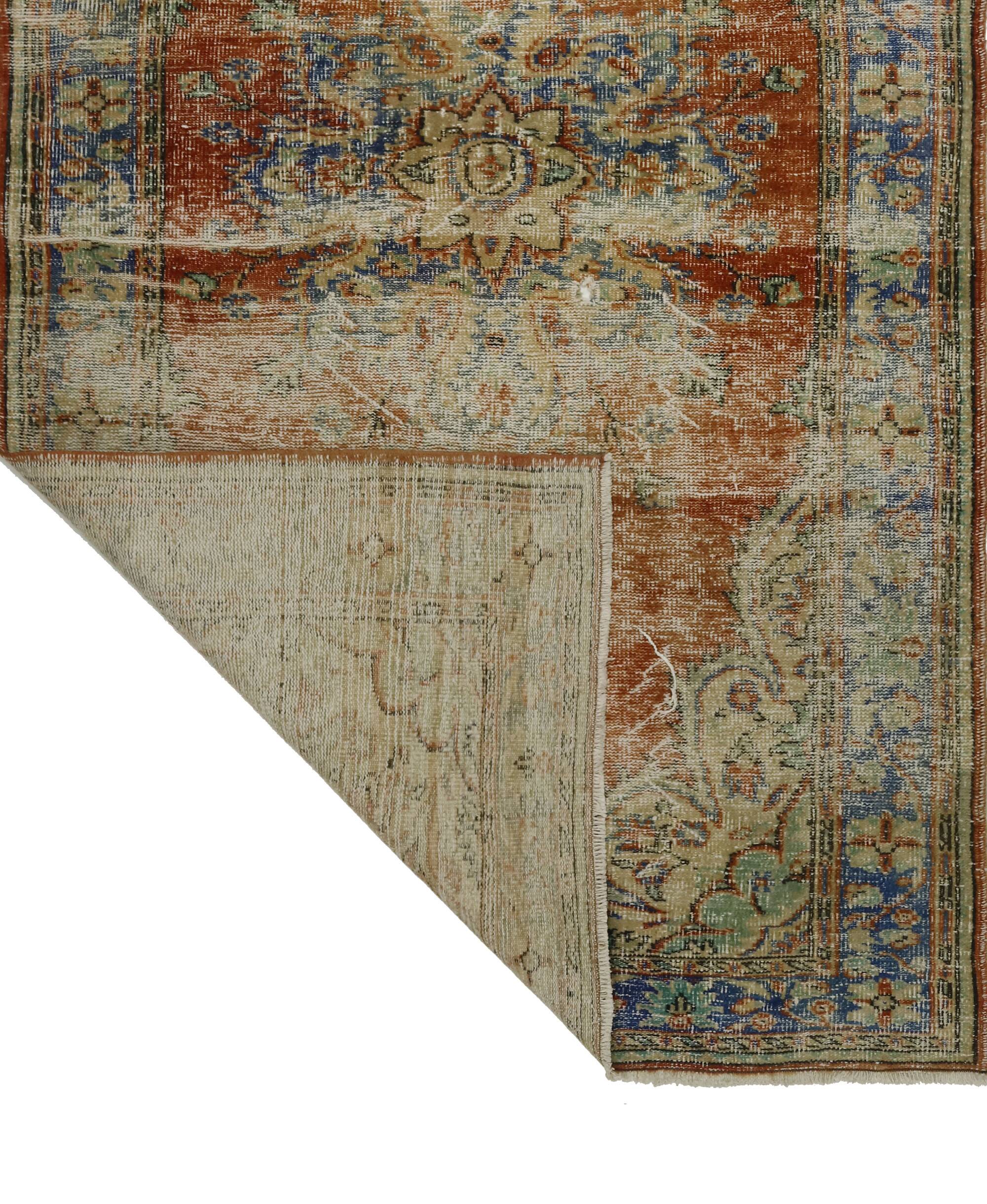 One-of-a-kind turkish handwoven vintage rug - rustic vintage charm 283x 156 cm