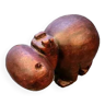 Hippopotame en bois sculpté à la main