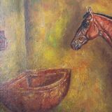 Peinture victorienne anglaise représentant un cheval alezan