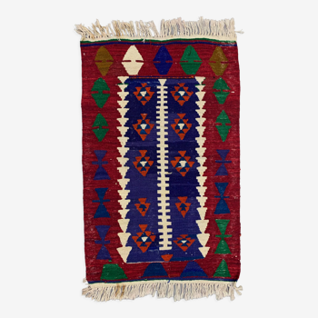 Tapis kilim turc vintage 110x70 cm laine kelim