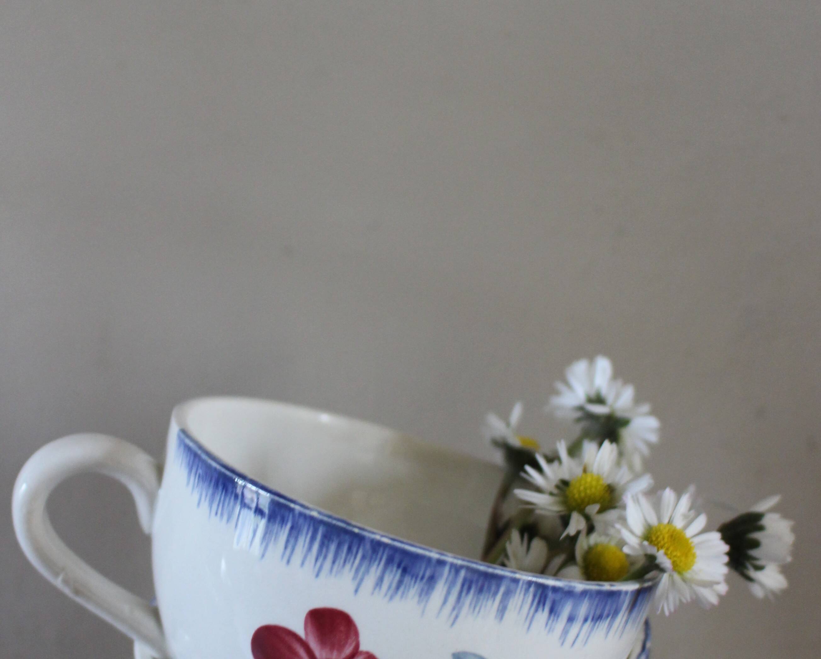 Tasse Mary Lou Fleurs bleu rouge jaune Digoin