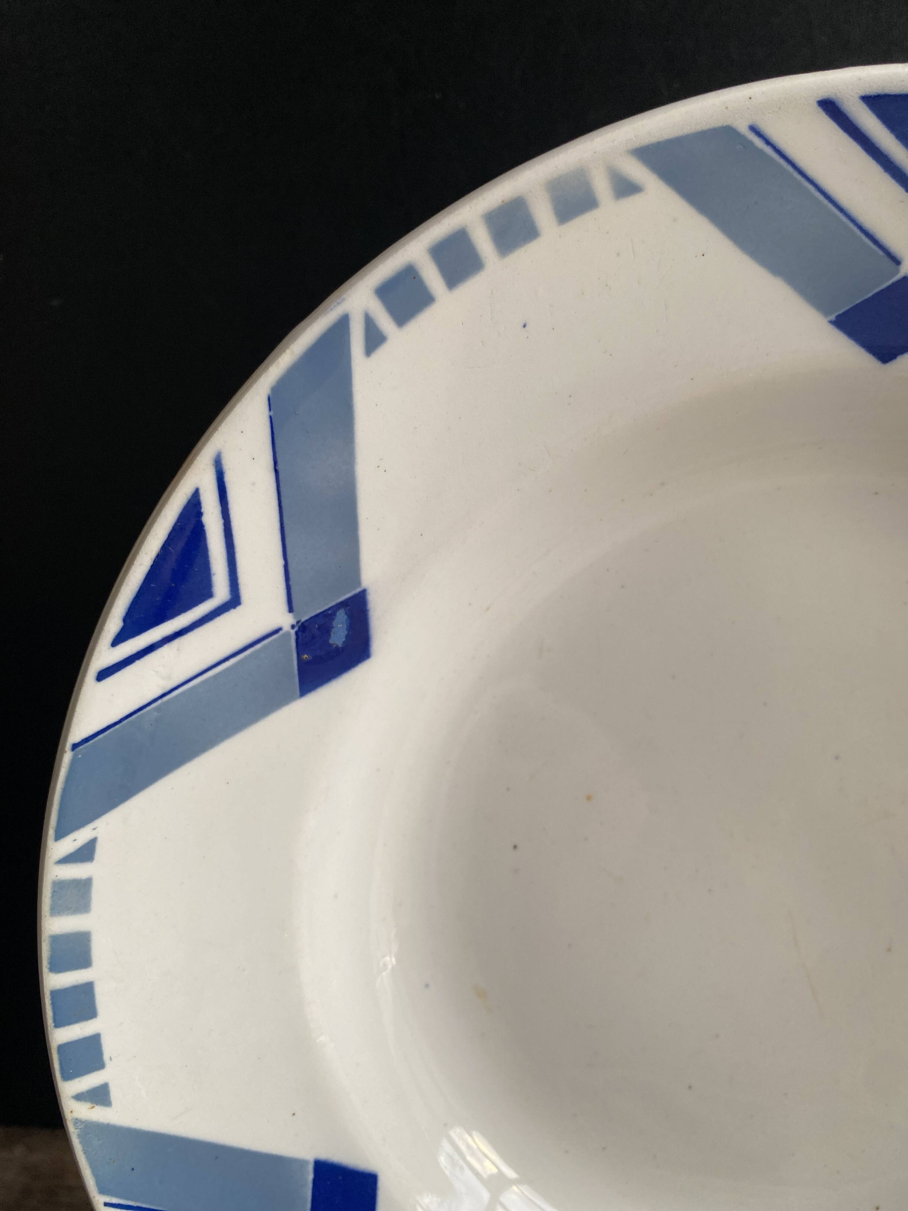 Set of 6 Art Deco Deep Plates - Moulin des Loups Orchies - Model PAX