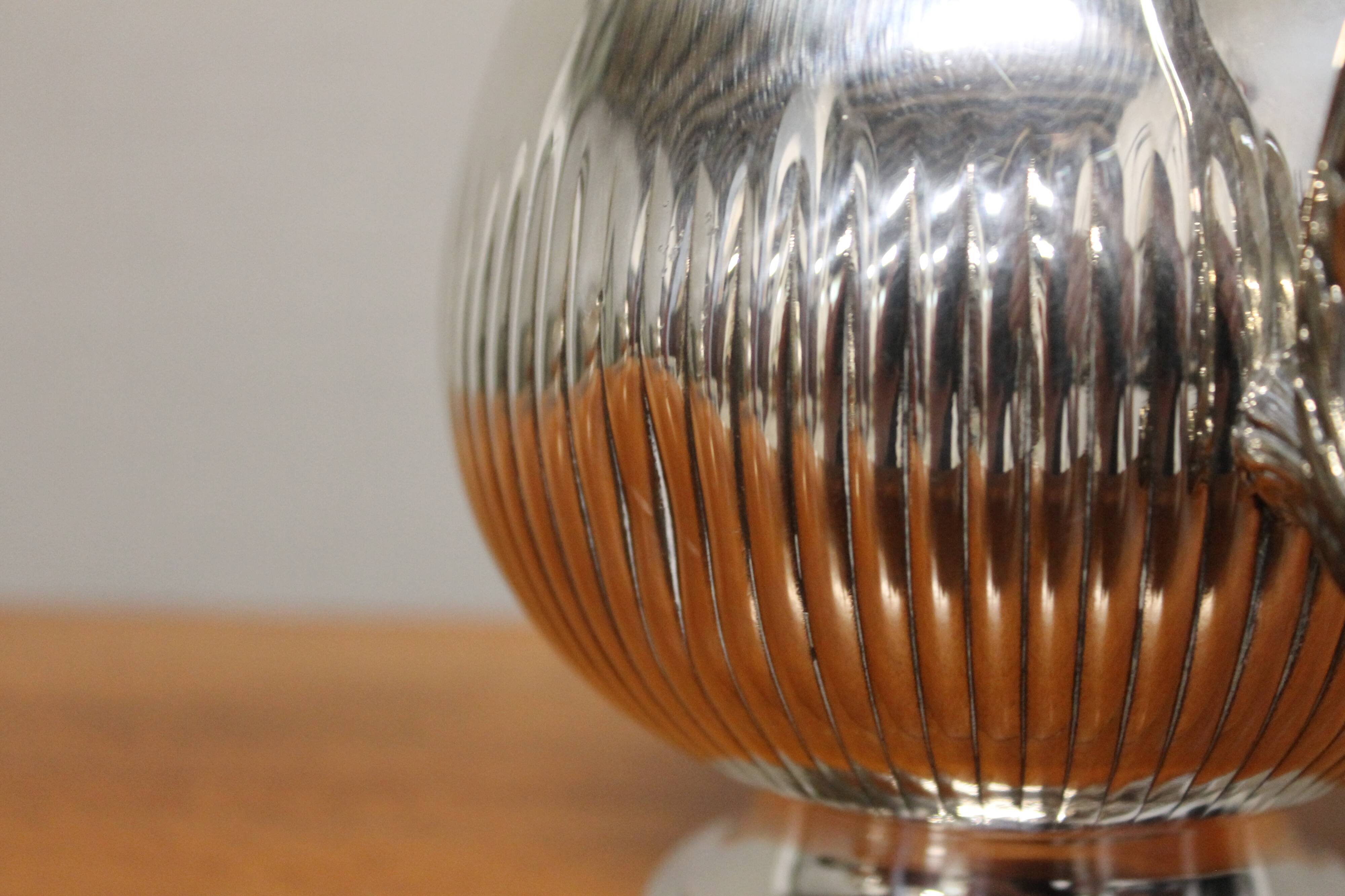 Silver metal coffee set - christofle - gallia collection