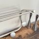 Vintage aluminum wall coat rack