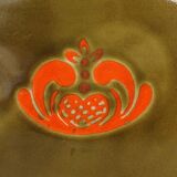 1970s glazed ceramic cake dish