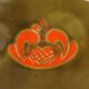 1970s glazed ceramic cake dish