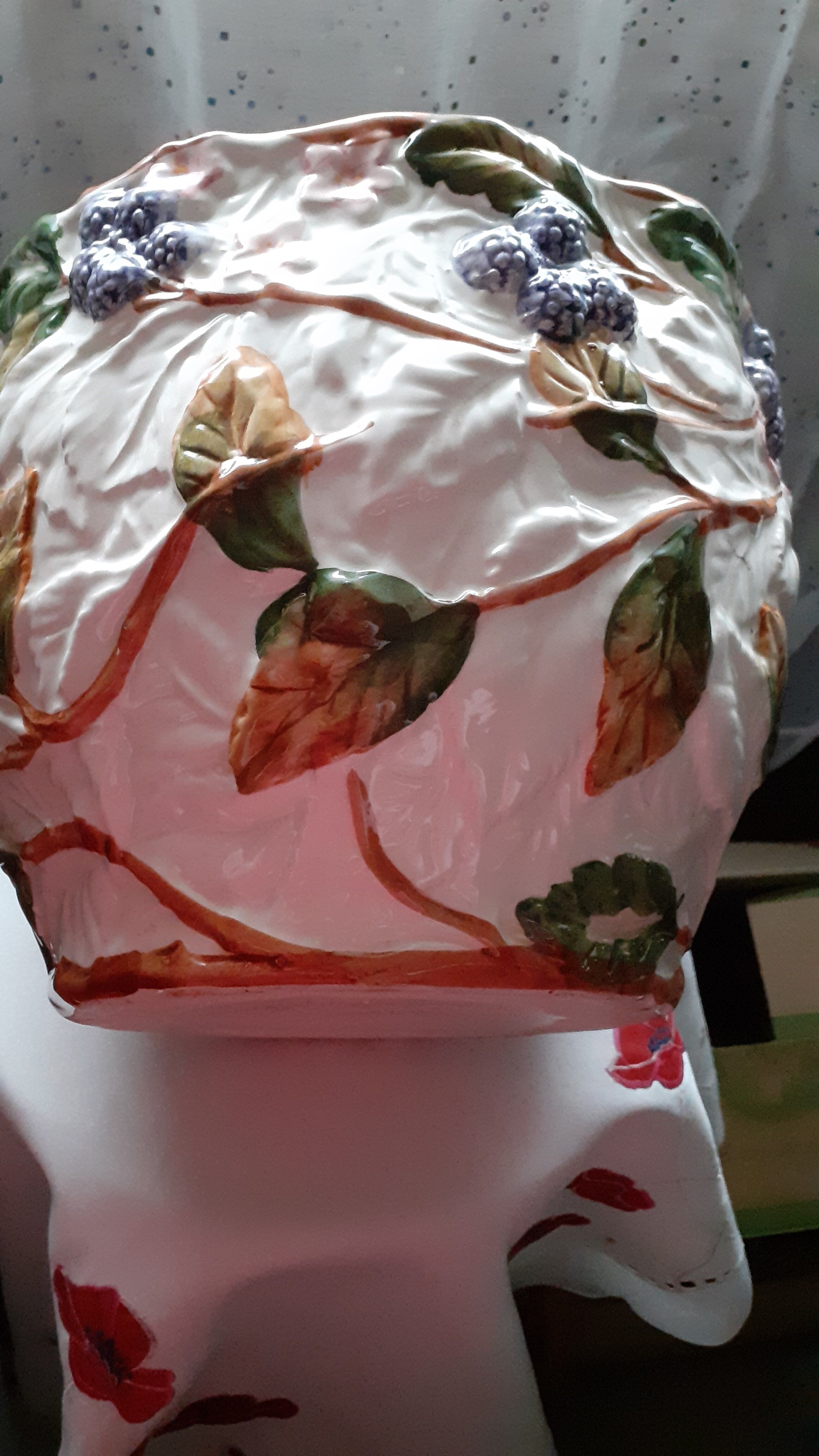 cache pot slurry fruits and flowers ceramic