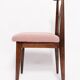 Mid-Century Beech Chair in Pale Pink Boucle, Walnut Wood, by M. Zielinski, Europe, 1960s