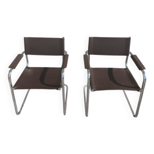 2 fauteuils Cantilever - marron