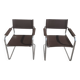 2 Cantilever S34 armchairs in brown leather