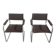 2 Cantilever S34 armchairs in brown leather
