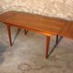 Vintage rectangular teak table with 2 extension spieces, 1960s