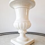 Large vintage white earthenware Medici vase