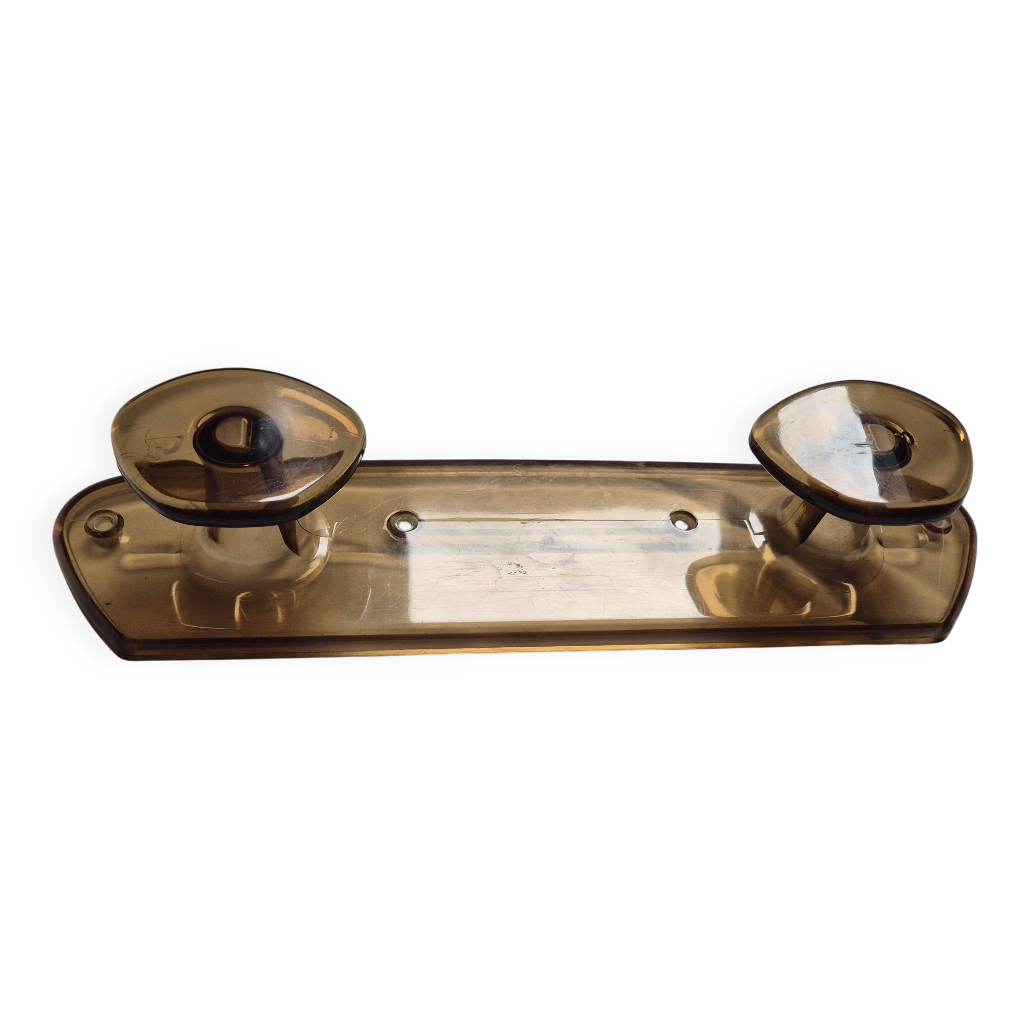 vintage translucent brown coat rack