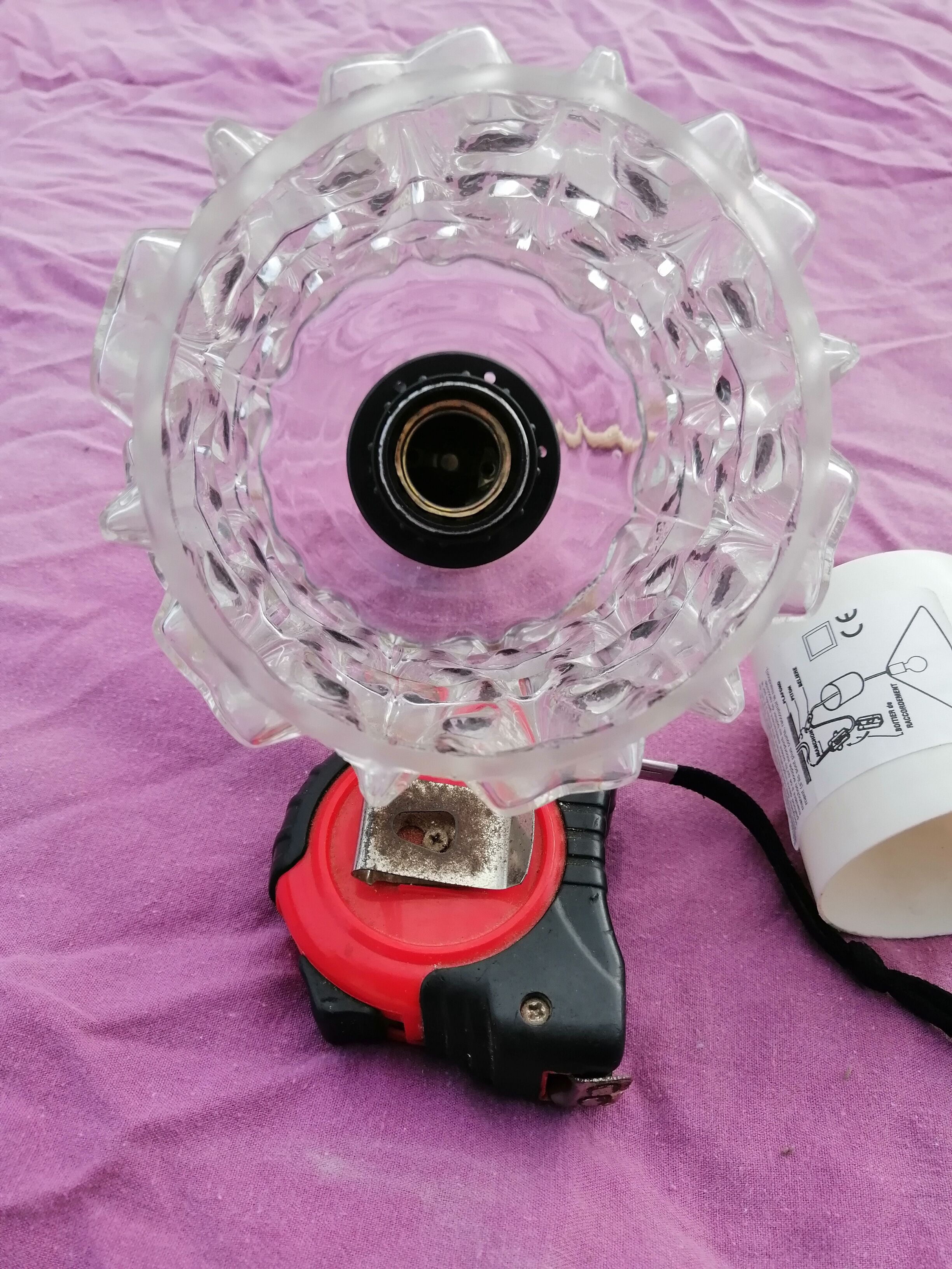 Vintage bubble glass pendant lamp