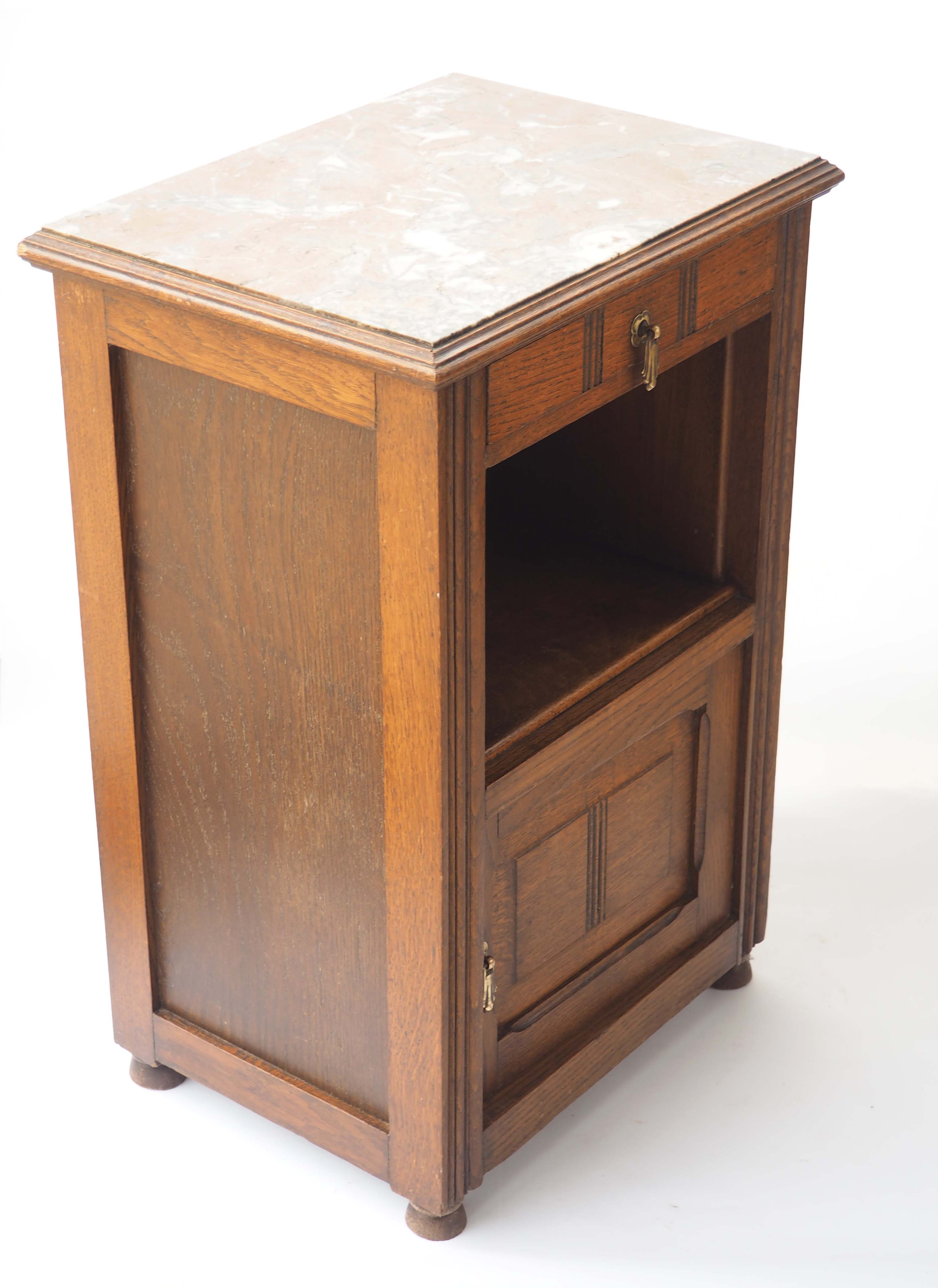 Old pink marble bedside