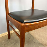 Set of 6 dining chairs by Henning Kjaernulf for Korup Stolefabrik, teak and leather, 1960s