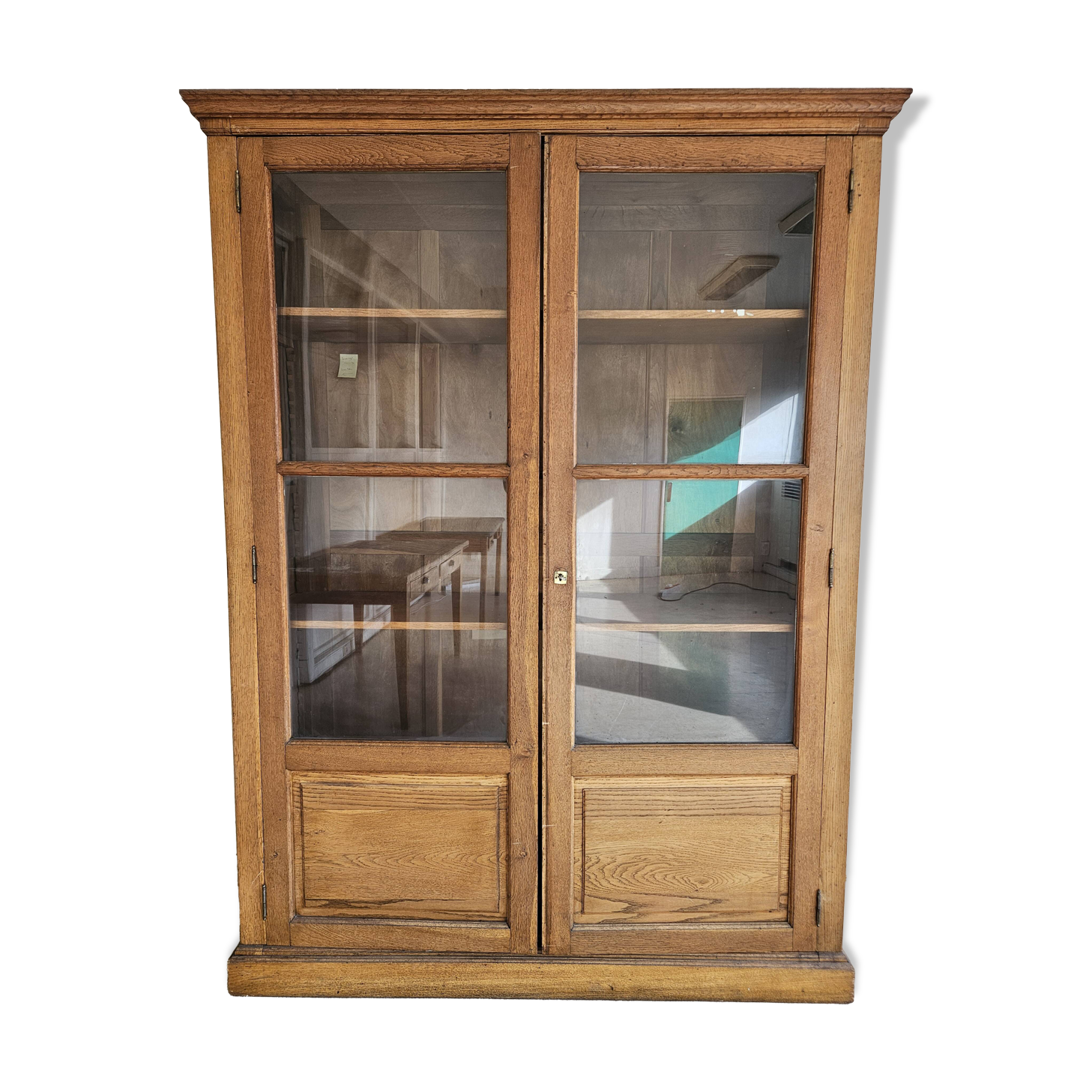 Large antique oak administration cabinet