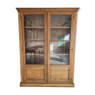 Large antique oak administration cabinet
