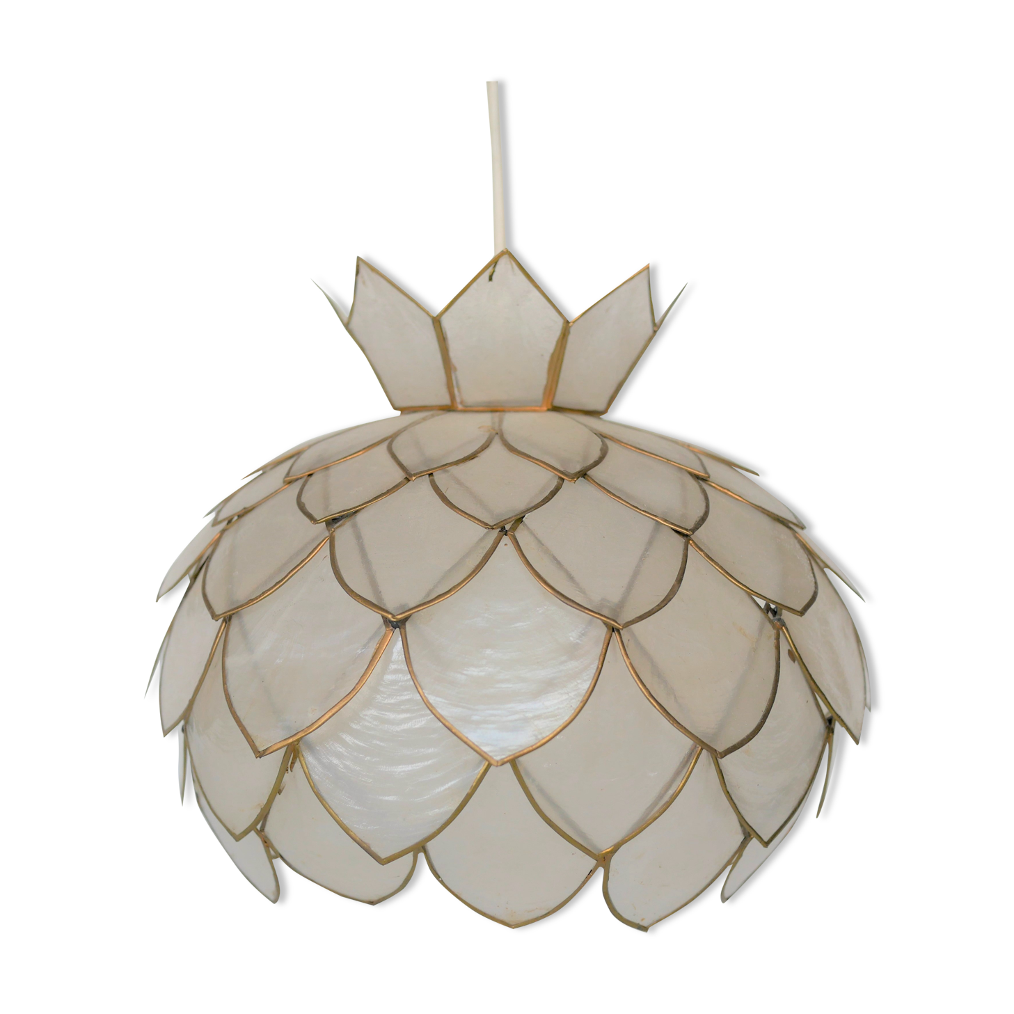 Suspension fleur vintage en nacre